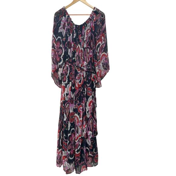 By Anthropologie Sweeping Off-The-Shoulder Maxi Dress Size XL Floral Flowy - Picture 5 of 16